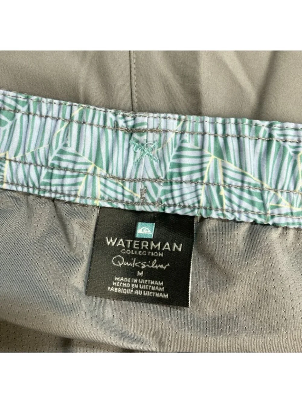 NWOT Quiksilver Waterman Collection Men's M Gray Swim Trunk